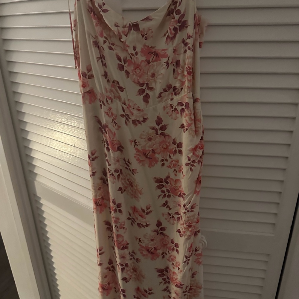 Reformation Floral Pink and Cream Dress